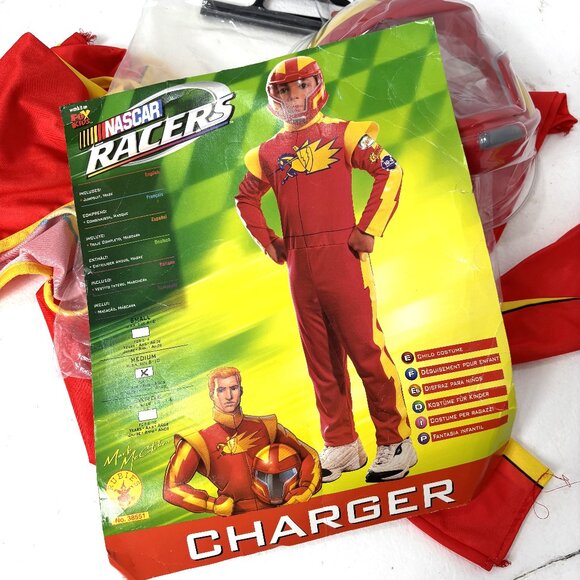 Rubie’s Nascar Racer Red Jumpsuit & Mask Vintage NWT Size Medium - Picture 1 of 11